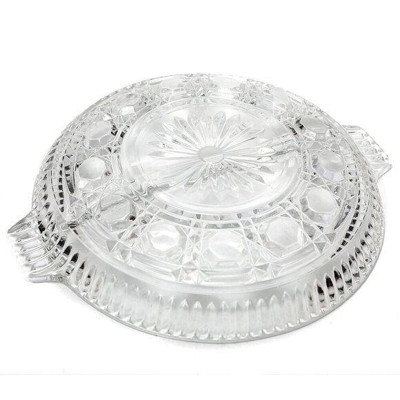 Vintage Federal Glass Relish Dish Windsor Pattern Trinket Divided Tray Retro - Picture 6 of 8